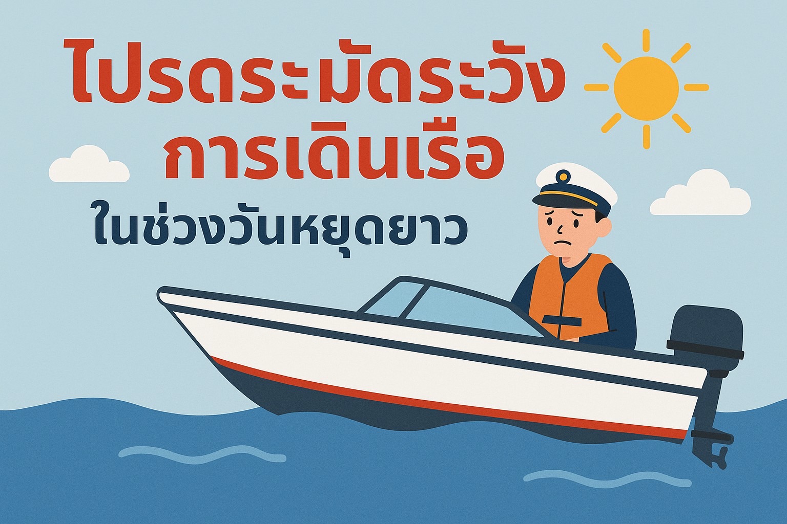 เตือนให้ใช้ความระมัดระวังในการเดินเรือและใช้เรือ ในช่วงวันหยุดต่อเนื่อง